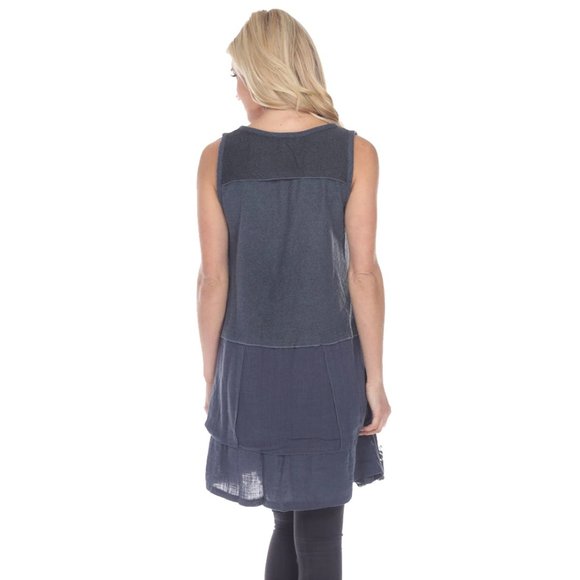 Pretty Angle Boutique Boho Linen Blend Tiered Sleeveless Tunic / Dress - Picture 2 of 10